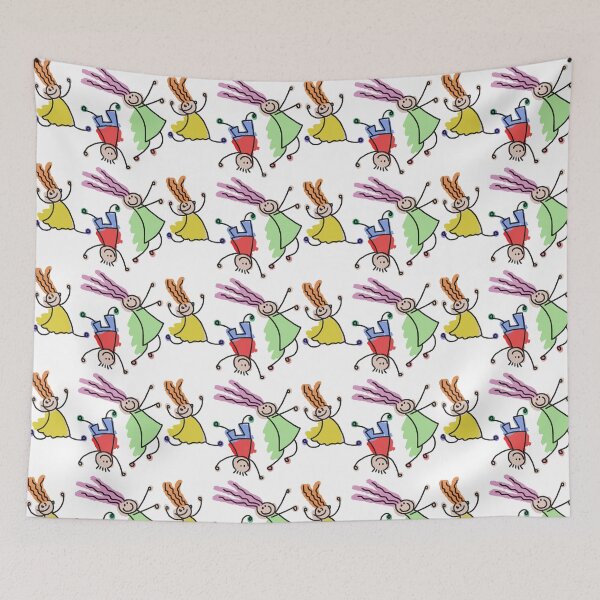 Item preview, kids playing pattern designed and sold by selfesteeem.