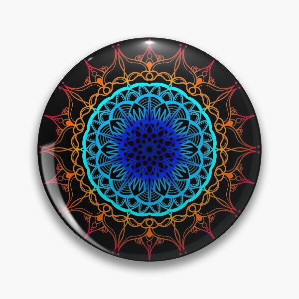 Item preview, Vibrant warm and cool coloured ombre mandala designed and sold by felinefeelings.