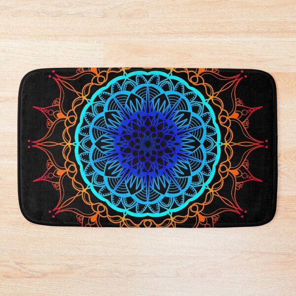 Item preview, Vibrant warm and cool coloured ombre mandala designed and sold by felinefeelings.