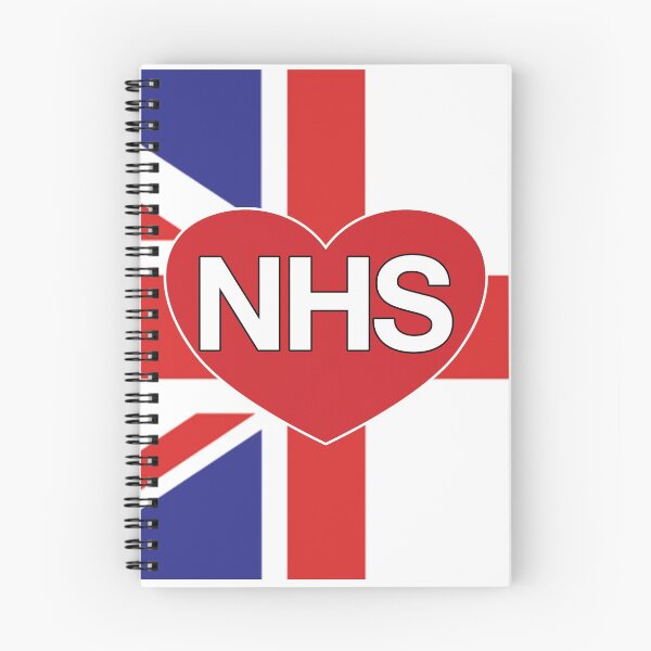 Item preview, NHS in red Heart (Union + England/St George Flag - V6) designed and sold by Sarb Singh.