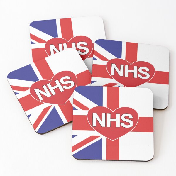 Item preview, NHS in red Heart (Union + England/St George Flag - V6) designed and sold by Sarb Singh.
