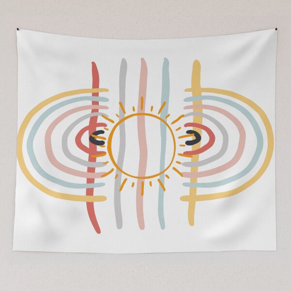 Item preview, multicolor abstract sun illustration designed and sold by Doucheka.