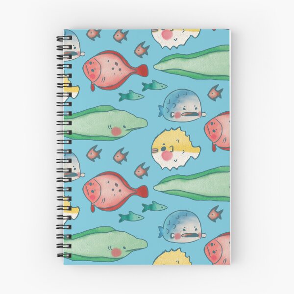 Item preview, Cute Cartoon Watercolor Pufferfish, Eel, and Flatfish Pattern designed and sold by TheRainbowRoom.