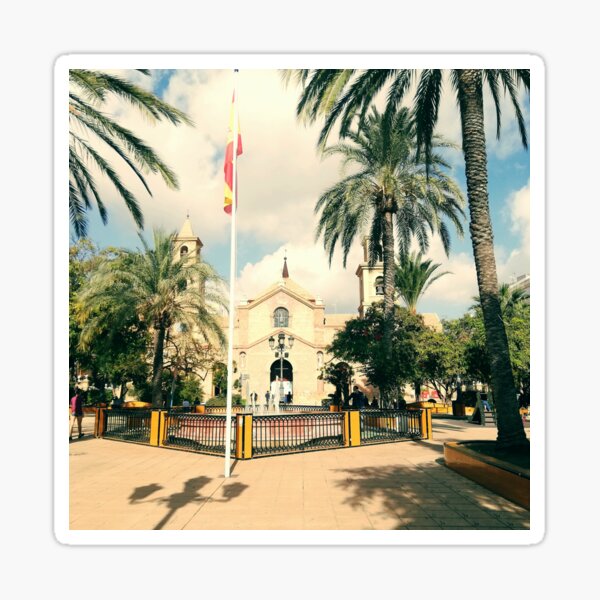 Church and square, Torrevieja Sticker