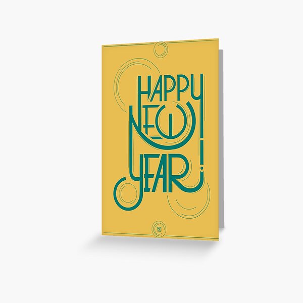 Item preview, Happy new year (yellow and blue) designed and sold by NafynGilReal.
