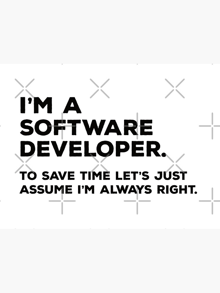 Disover I'm A Software Developer To Save Time Let's Just Assume I'm Always Right Premium Matte Vertical Poster