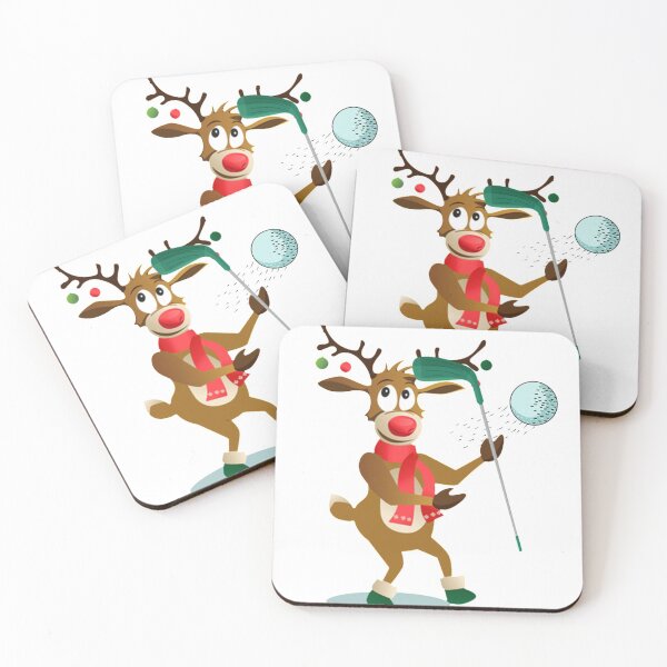 Item preview, Christmas Reindeer Playing Golf designed and sold by Nrlifecreations.