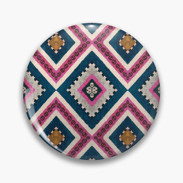 Item preview, Bohemian pattern in teal and pink kaleidoscopic shapes designed and sold by patternme.