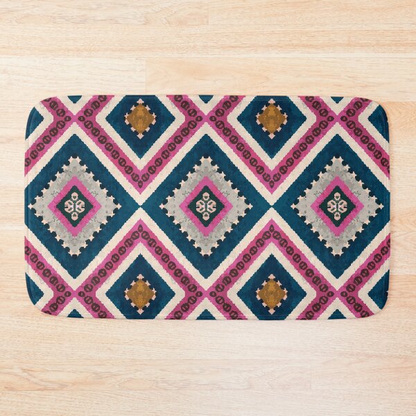 Item preview, Bohemian pattern in teal and pink kaleidoscopic shapes designed and sold by patternme.