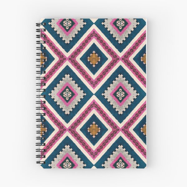 Item preview, Bohemian pattern in teal and pink kaleidoscopic shapes designed and sold by patternme.