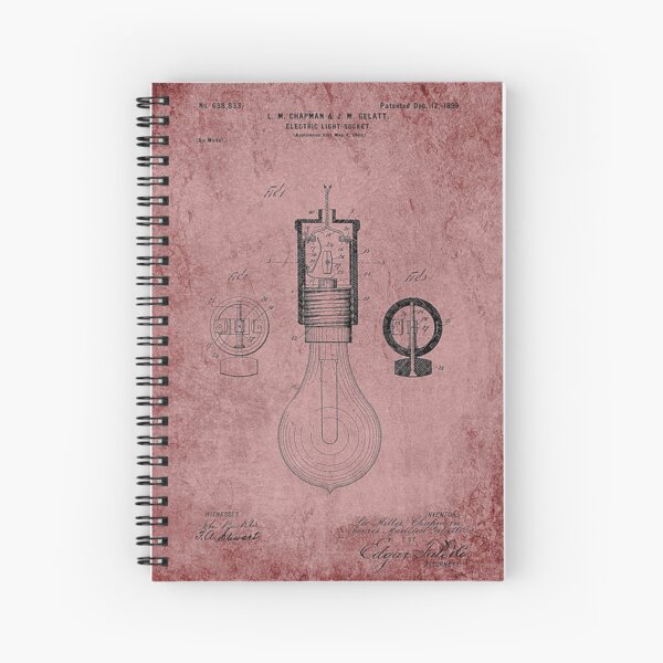 Sholes Type Writing Machine Patent 1896 Spiral Notebook for Sale by Daniel  Hagerman