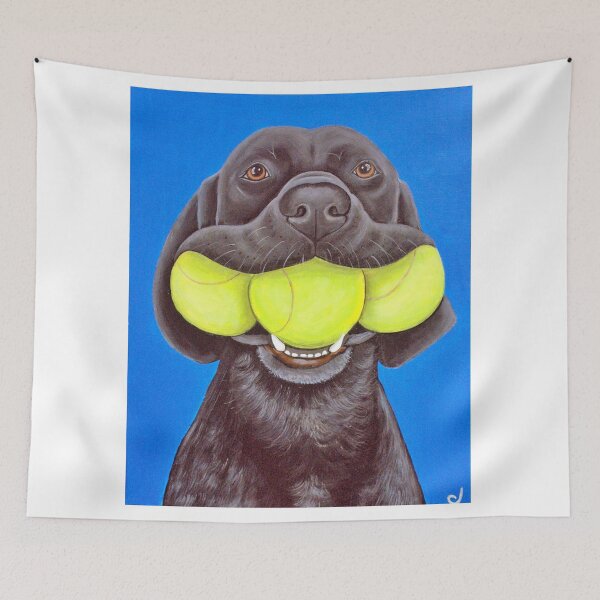 Item preview, Black Lab with 3 Balls designed and sold by Carol Iyer.