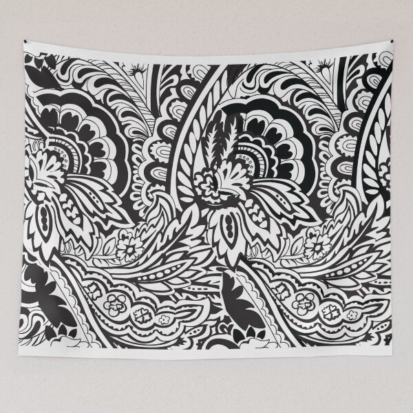 Item preview,  depicting leaves in black and white designed and sold by 42youbest.