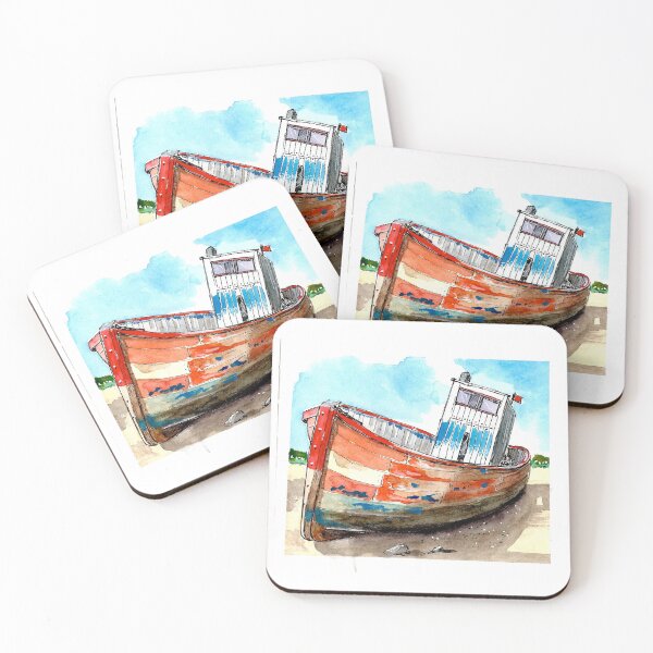 Item preview, Watercolour Art - Beached Boat designed and sold by OzzieClothingC0.