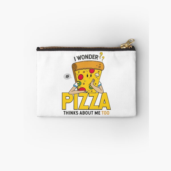 Item preview,  I Wonder If Pizza Thinks About Me Too, Funny Gift Illustration Pizza for a Food Lover  designed and sold by JUSTBEELEGANT.