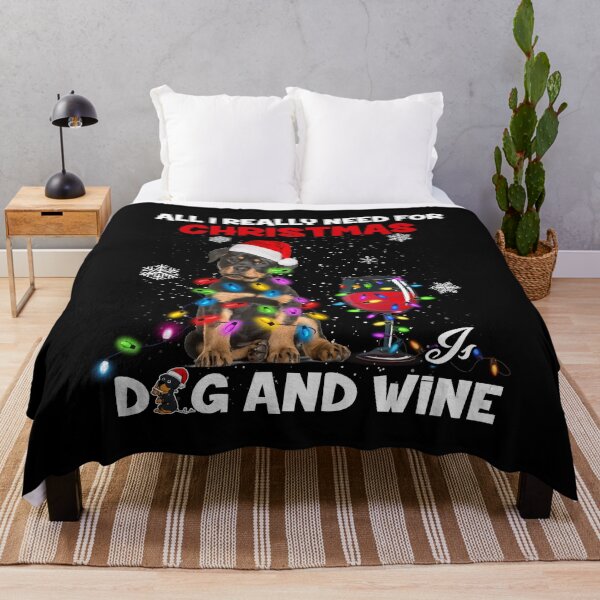 Item preview, All I Really Need For Christmas Dog and Wine designed and sold by Nrlifecreations.
