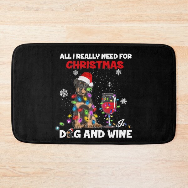 Item preview, All I Really Need For Christmas Dog and Wine designed and sold by Nrlifecreations.