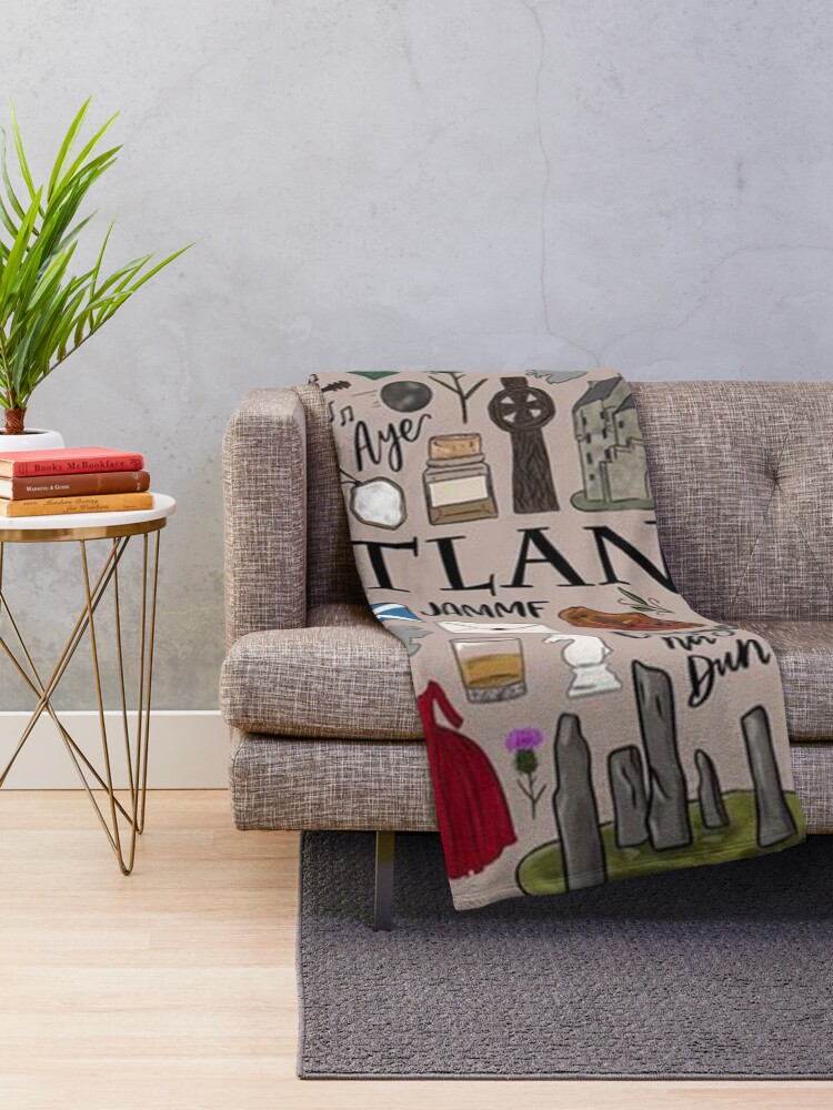 Alternate view of Outlander in Typography Throw Blanket