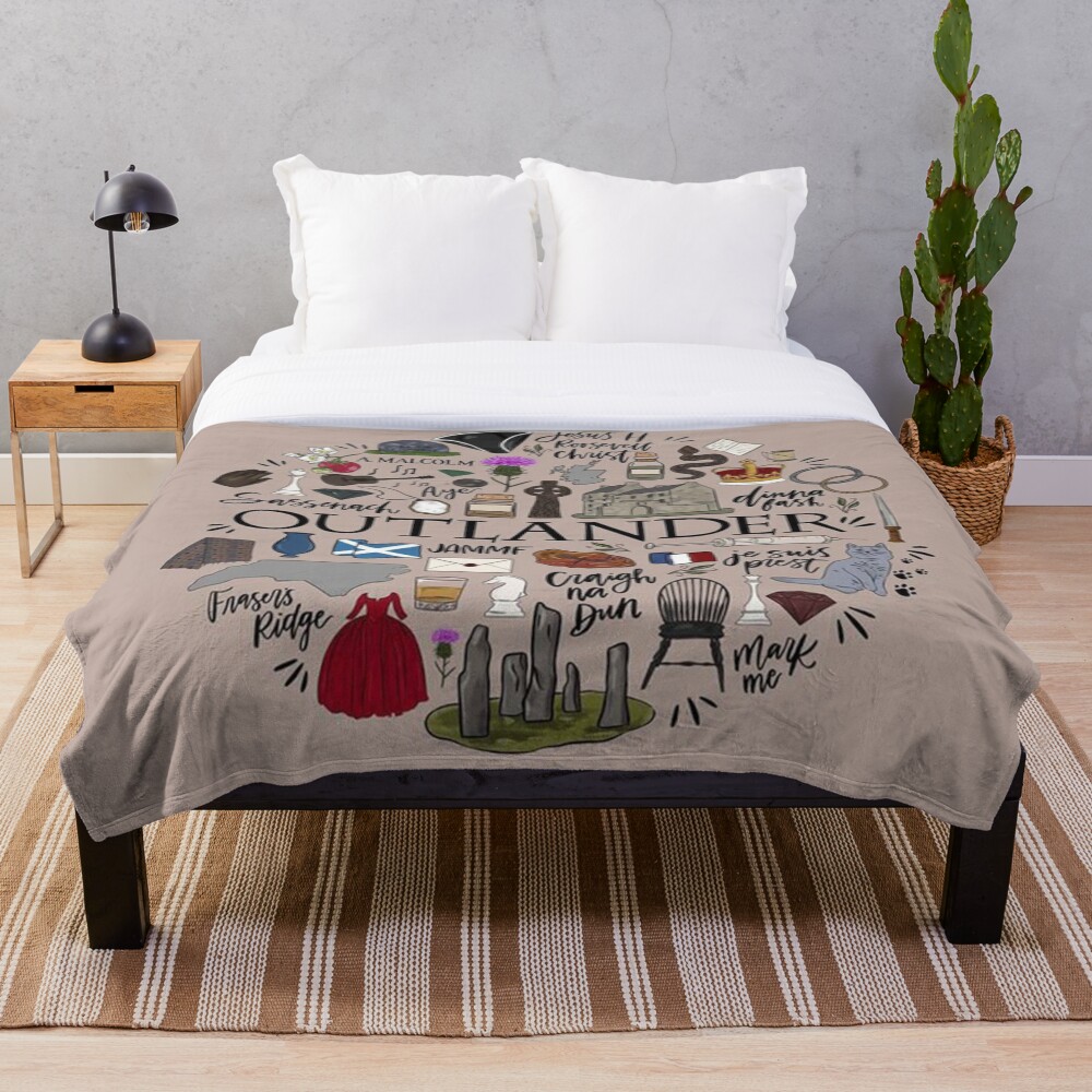Outlander in Typography Throw Blanket