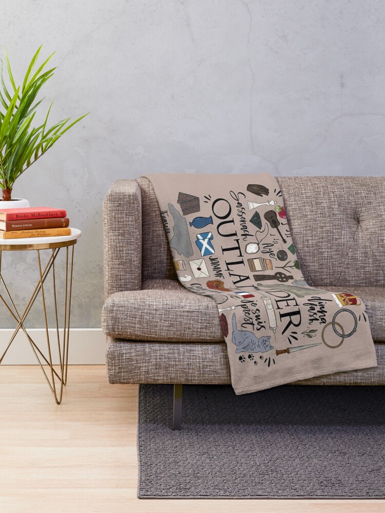 Alternate view of Outlander in Typography Throw Blanket
