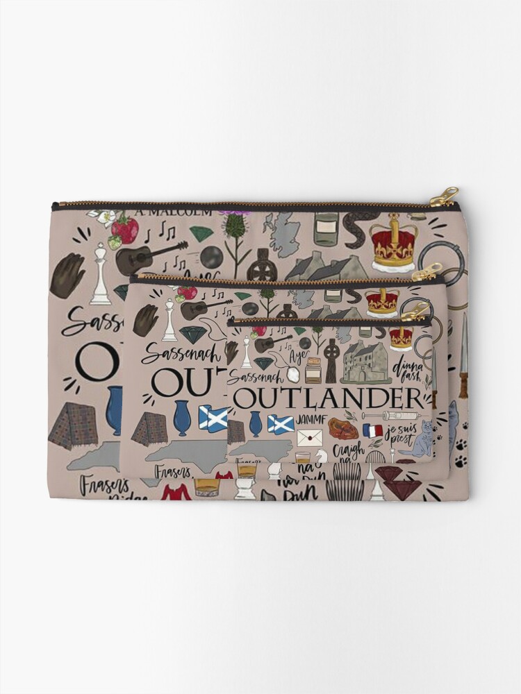 Alternate view of Outlander in Typography Zipper Pouch