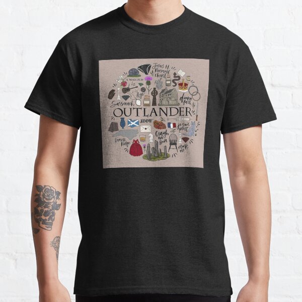 Outlander en tipografía Camiseta clásica