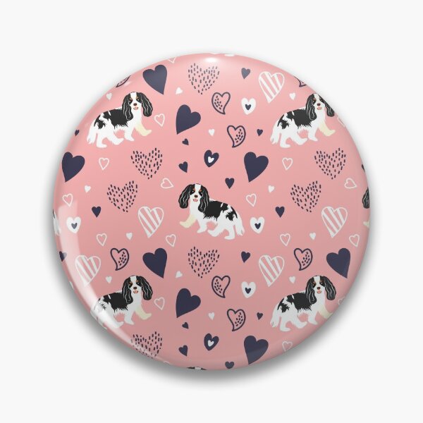 Item preview, Love Black and White Cavalier King Charles Spaniel - Pink designed and sold by Lulupainting.