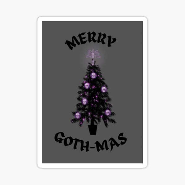 Merry gothic Christmas card Sticker