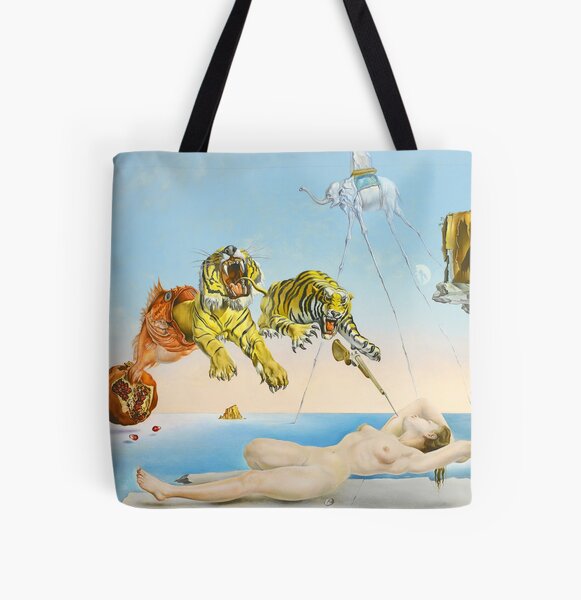 Lady With Fan and Cat, Vintage Gustav Klimt Art Print, All Purpose Designer  Tote Bag - Medium