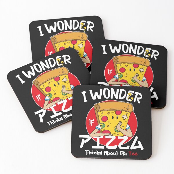 Item preview, I Wonder If Pizza Thinks About Me Too, Funny Gift Illustration Pizza for a Food Lover  designed and sold by JUSTBEELEGANT.