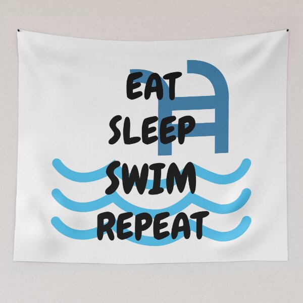 Item preview, Eat Sleep Swim Repeat Pool designed and sold by LuckyKermit.