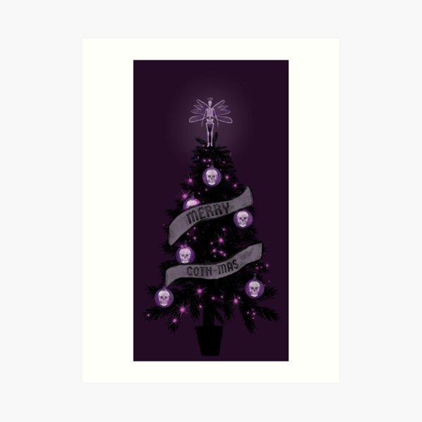 Merry gothic Christmas tree Art Print