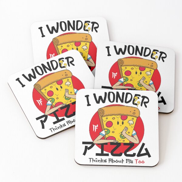 Item preview,  I Wonder If Pizza Thinks About Me Too, Funny Gift Illustration Pizza for a Food Lover  designed and sold by JUSTBEELEGANT.