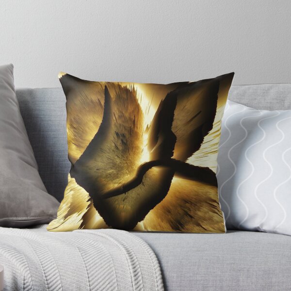 orange yellow burst Relief 3D earth sun graphic art Throw Pillow