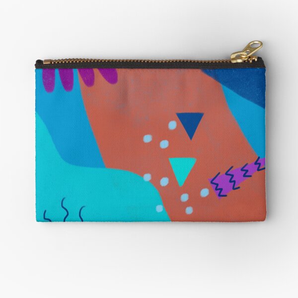 Colorful Illustration of Sea Life Zipper Pouch