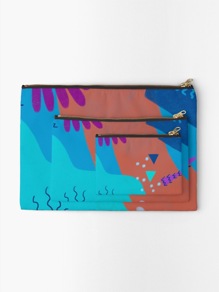 Thumbnail 2 of 4, Zipper Pouch, Colorful Illustration of Sea Life designed and sold by Luisina Salce.