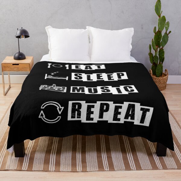 Item preview, Eat, Sleep, Music, Repeat - black designed and sold by BusyMonkeys.