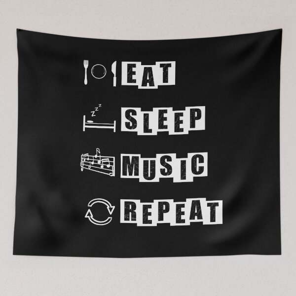Item preview, Eat, Sleep, Music, Repeat - black designed and sold by BusyMonkeys.