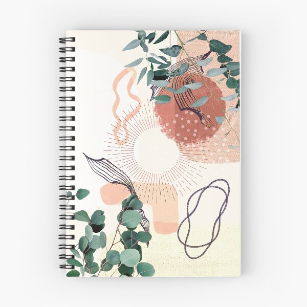 Item preview, Eucalyptus Branch Abstract Tropical Boho Minimalist Art with warm earthy tones and pastel colors with solid and soft gradient shapes VI designed and sold by AbstractTrace.
