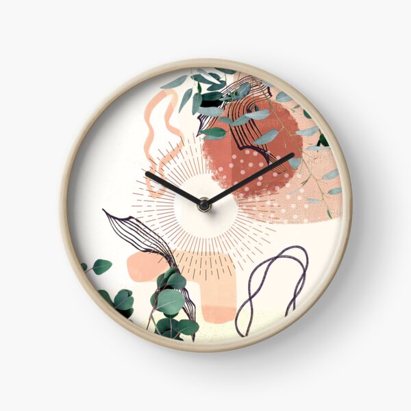 Item preview, Eucalyptus Branch Abstract Tropical Boho Minimalist Art with warm earthy tones and pastel colors with solid and soft gradient shapes VI designed and sold by AbstractTrace.
