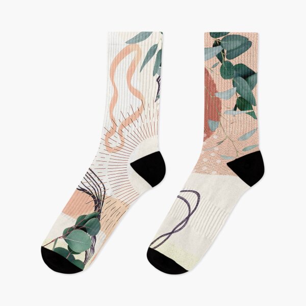 Artikelvorschau, Eukalyptuszweig Abstract Tropical Boho Minimalist Art mit warmen Erdtönen und Pastellfarben mit festen und weichen Verlaufsformen VI entworfen und verkauft von AbstractTrace.