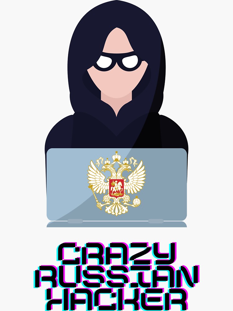 "Crazy Russian Hacker" Sticker by Mamibo Redbubble