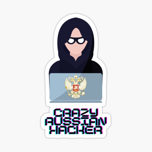 "Crazy Russian Hacker" Sticker by Mamibo Redbubble