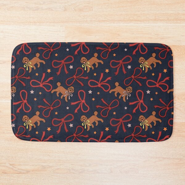 Item preview, Red Cockapoo Cavapoo Cavoodle Dog with Ribbon Bow in Retro Style designed and sold by Lulupainting.