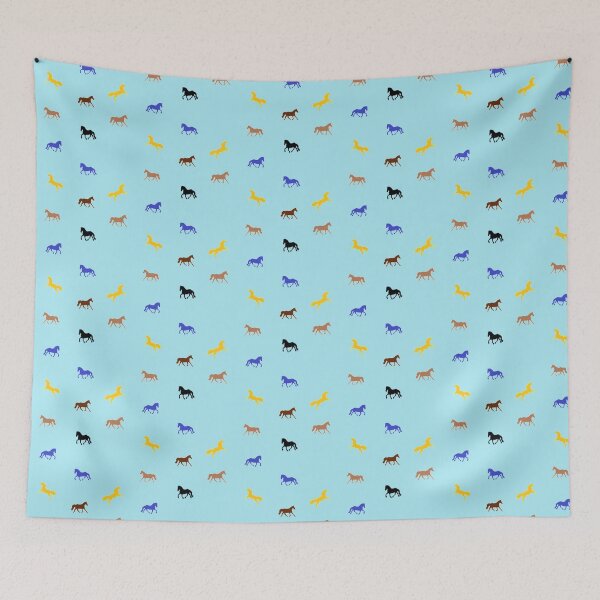 Item preview, horses blue background designed and sold by miaterinka.