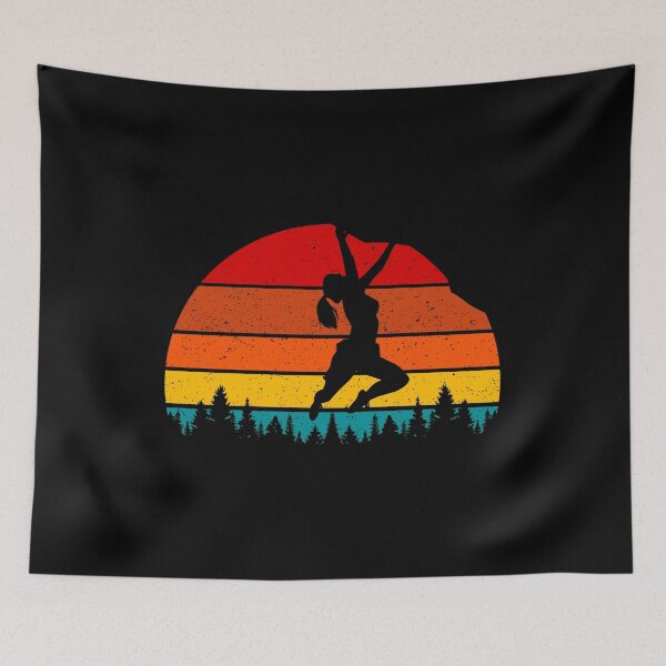 Item preview, Woman Bouldering Rock Climbing - Vintage Forest designed and sold by HeatherPore.