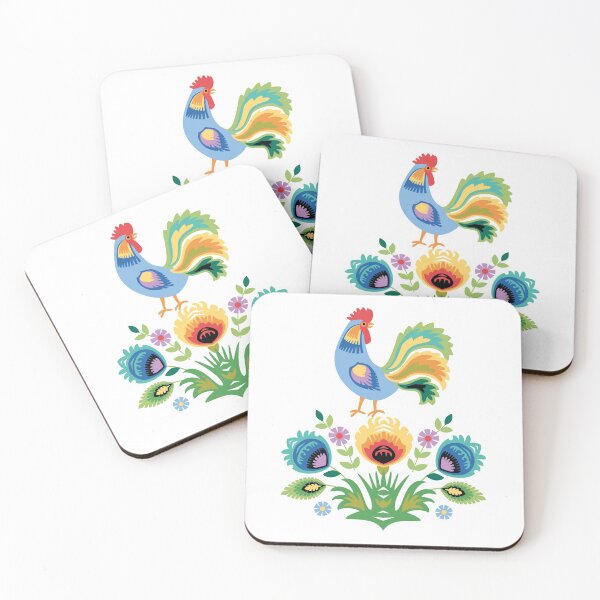 Item preview, Polish Blue Rooster and Flowers designed and sold by Barbara Pixton.
