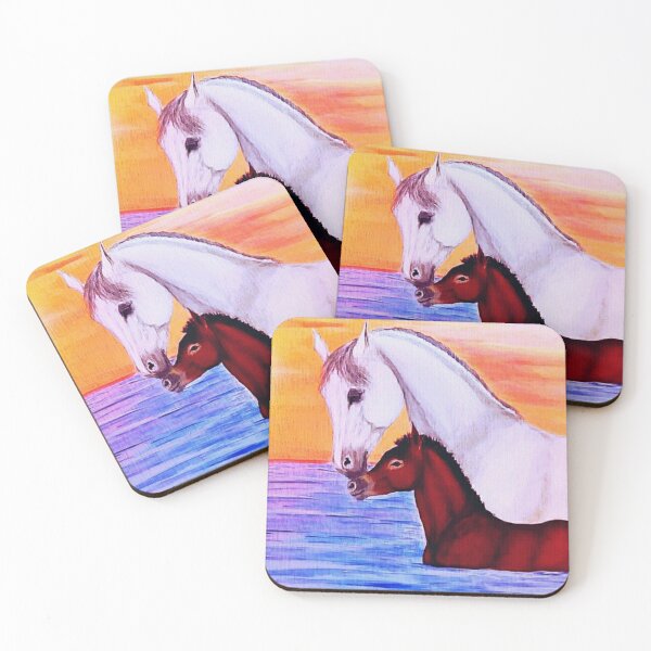 Item preview, Arabian mare and foal painting designed and sold by horseaddicted.