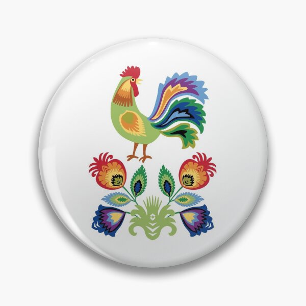 Item preview, Polish Green Rooster and Flowers designed and sold by Barbara Pixton.