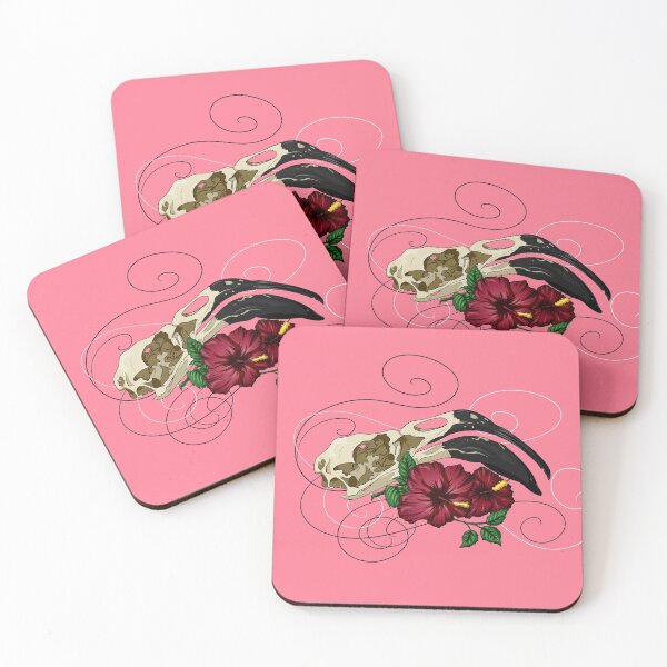 Item preview, Flamingo skull with hibiscus designed and sold by JcB-Arts.